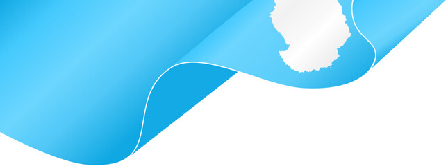 Antarctica flag flying on white background