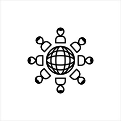 Art illustration abstract icon logo charity and solidarity emblem symbol people earth