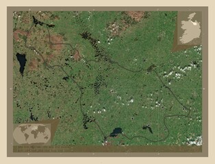 Cavan, Ireland. High-res satellite. Major cities