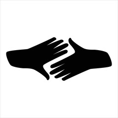 Art illustration icon logo charity and solidarity symbol of hand shake