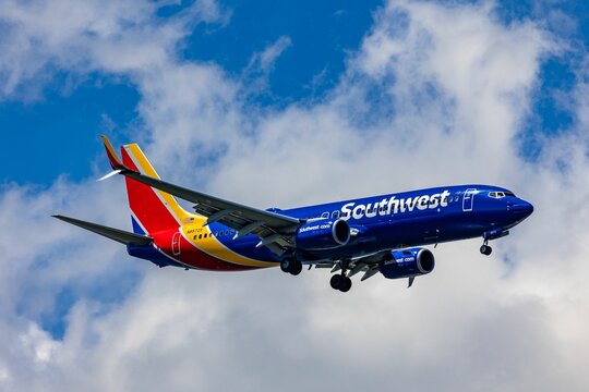 Southwest Airlines Boeing 737 plane during flight
