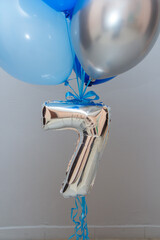 foil balloon silver number 7