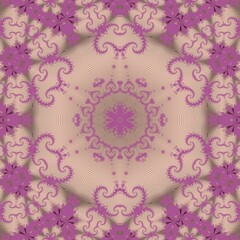 complex Julia set fractal on a beige background with black contour lines