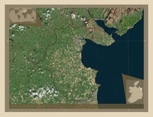 Louth, Ireland. High-res satellite. Major cities