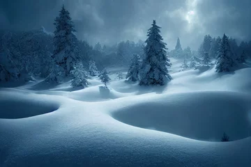 Winterliche Schneelandschaft mit einem Wald im Hintergrund © Dieter Holstein