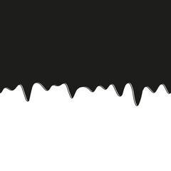 Vector illustration of black paint dripping.