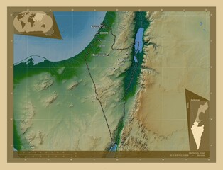 HaDarom, Israel. Physical. Labelled points of cities