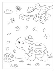 Turtle coloring pages for kids