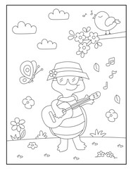 Turtle coloring pages for kids