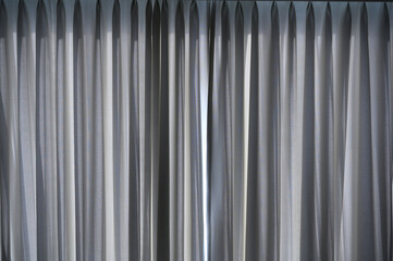 through sheer window curtain. transparent curtain in cozy room home, interior design concept. - obrazy, fototapety, plakaty