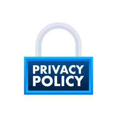 Privacy Policy. Data protection. Cyber Security. Vector stock illustration.