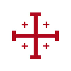 Vector illustration red Jerusalem cross