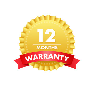 12 months warranty. Support service icon vector stock illustration