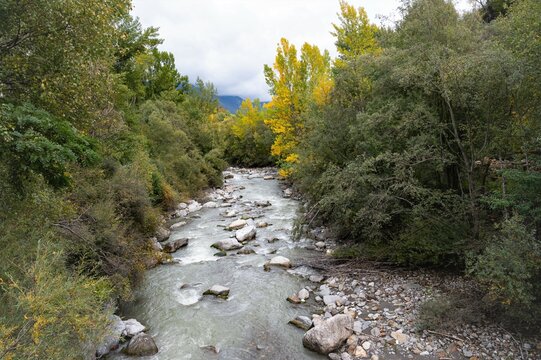  Flusslandschaft an der oberen Etsch bei Schlanders