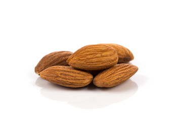 Almonds on a white background