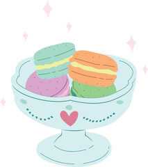 Isolated Macaron in Cup Illustration