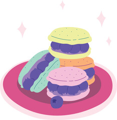 Isolated Macaron in Cup Illustration