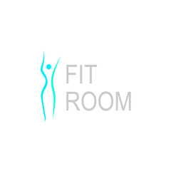 Fit Room with Body Silhouette isolated On White