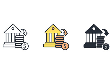 cash flow thin line icons. Vector illustration isolated on white. Editable stroke