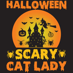 Halloween scary cat lady