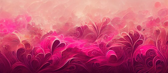 pink abstract backdrop and vibrant flower designs