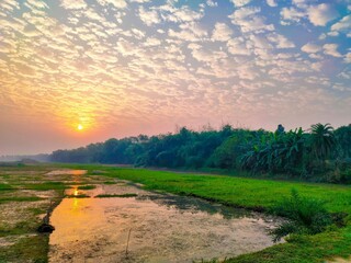 sunset in the countryside