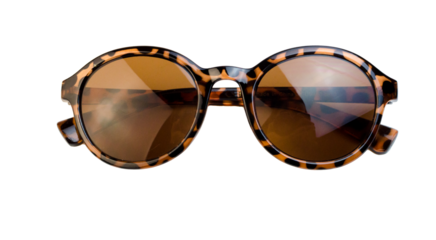 round brown sunglasses isolate