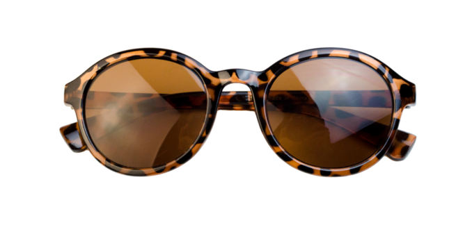round brown sunglasses isolate - Powered by Adobe