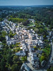 Aerial view of the city of Rochefort-en-Terre in France