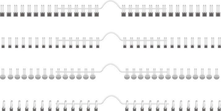 Coil spring for attaching a calendar or notepad, mockup template set