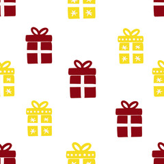 Seamless pattern with gift, seamless Christmas pattern 