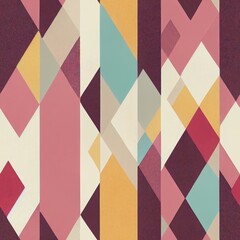 Seamless boho pattern with polygonal colored shapes 