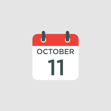 calendar - October 11 icon illustration isolated vector sign symbol