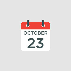 calendar - October 23 icon illustration isolated vector sign symbol