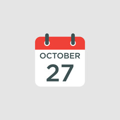 calendar - October 27 icon illustration isolated vector sign symbol