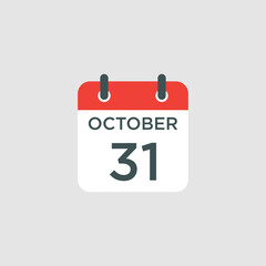 calendar - October 31 icon illustration isolated vector sign symbol