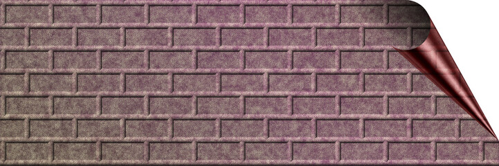 brick pattern color gradation background with page curl and PNG formats