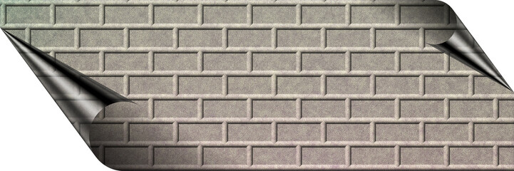 brick pattern color gradation background with page curl and PNG formats