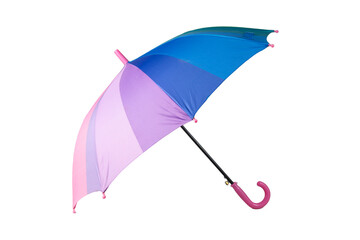 Multicolored umbrella on a white background.Isolate.Sale of umbrellas.