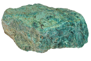 chrysocolla from Peru isolated on white background