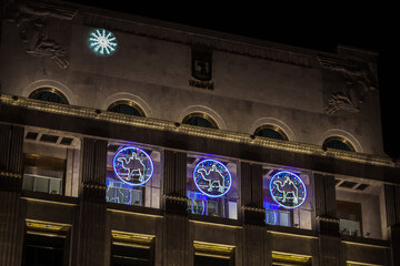 Night picture taken in Madrid during Christmas 2020. Madrid was decorated with thousands of light...