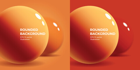 Yellow banner background with round glossy shapes with subsurface scattering, 3D spheres with reflection and depth of field