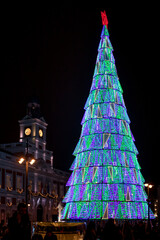 Night picture taken in Madrid during Christmas 2020. Madrid was decorated with thousands of light...