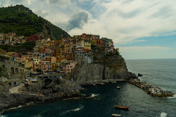 Fototapeta na wymiar Scenic view of villages in Cinque Terre region of Italy.