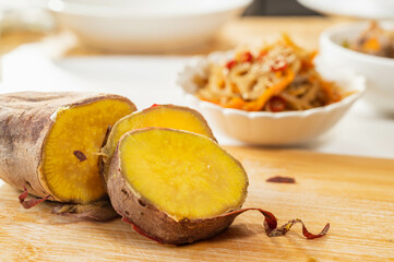 蒸したさつまいも