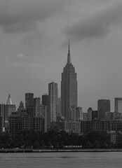 city skyline black and white New York 