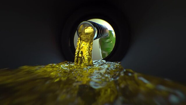 3D rendering movie clip filling petrol gas into the tank with nozzle fuel.