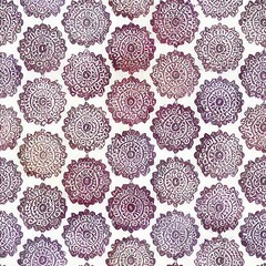 Indian boho pattern with circles in floral ornament.