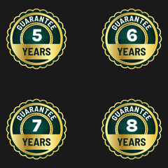 Fototapeta na wymiar guarantee years badges and labels set