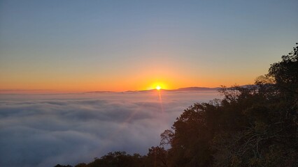 sunset over the lake